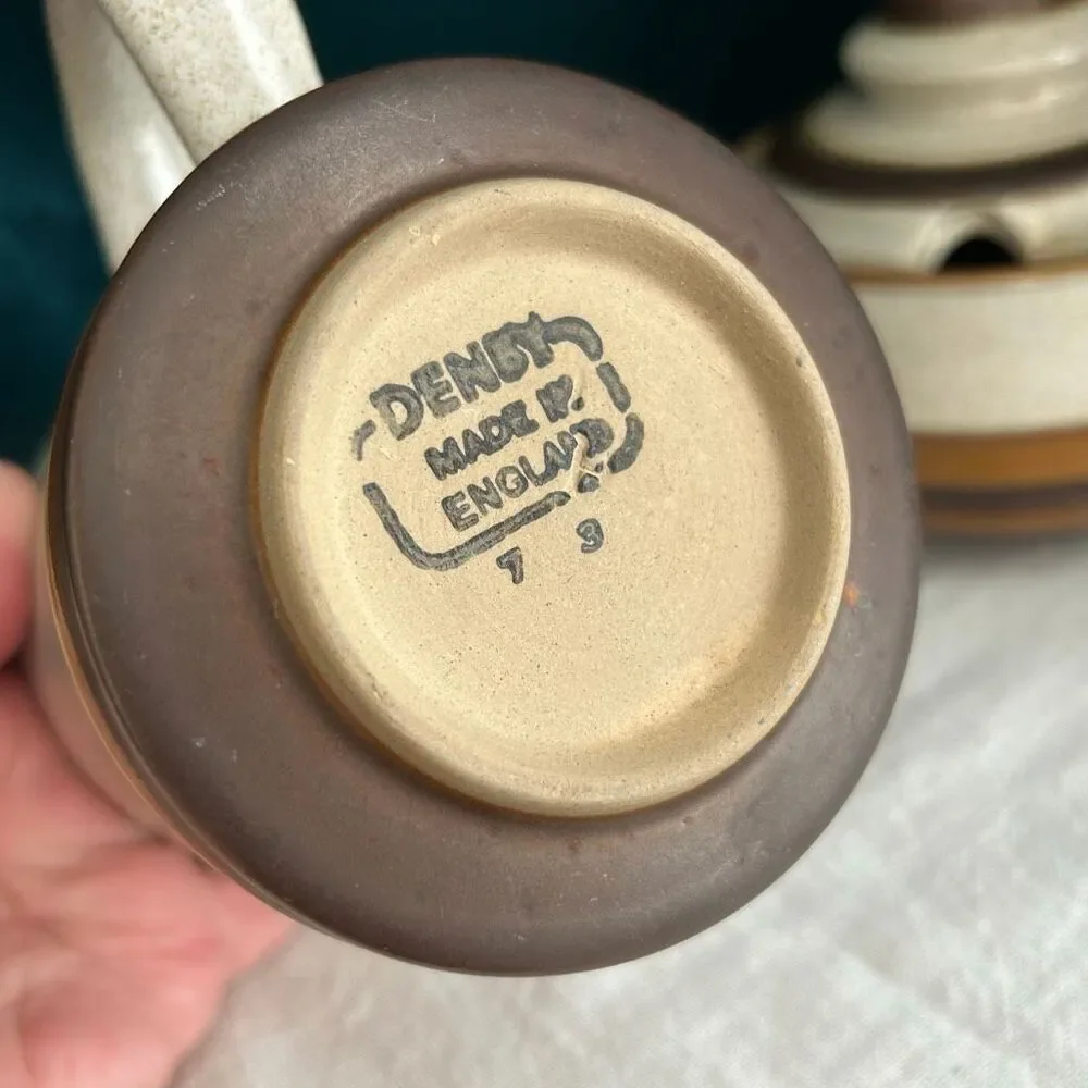 Denby-Langley Potter's Wheel Sugar Creamer Speckled Stoneware